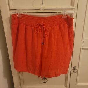 💥3/$24 Apt. 9 Smocked Elastix Waist Coral Orange Shorts‎